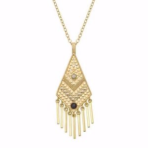 Anna Beck Grey Sapphire & Pyrite Kite Necklace